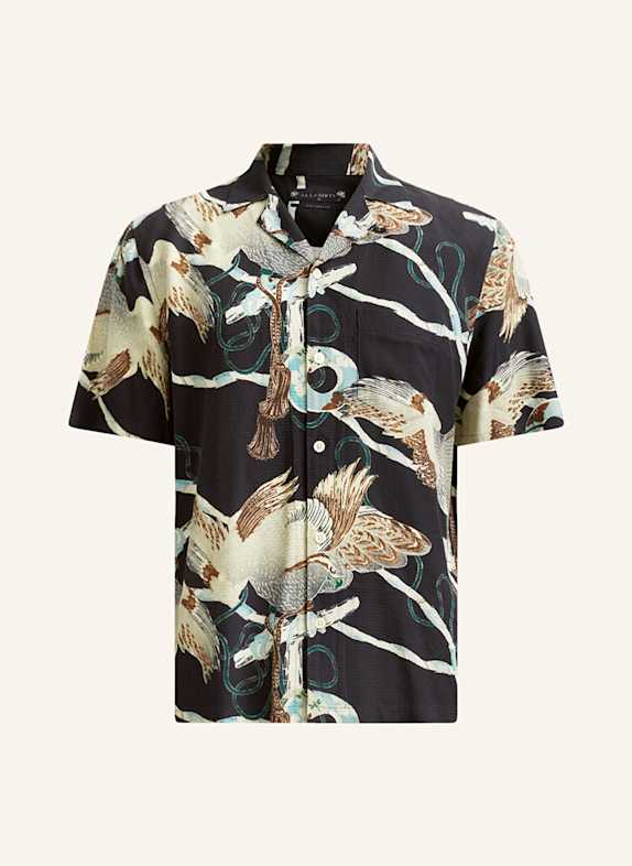 ALLSAINTS Resorthemd BUZZARD Relaxed Fit SCHWARZ/ HELLBLAU/ CREME