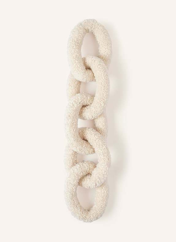 Westwing Collection Dekokissen CHAIN DOTTY aus Teddyfell CREME