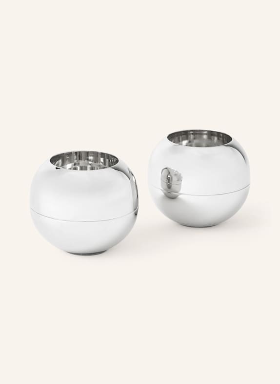 Westwing Collection 2er-Set Kerzenhalter CELONA SILBER