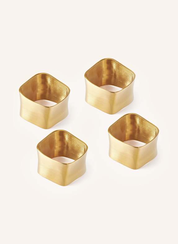 Westwing Collection 4er-Set Serviettenringe NORDIC VANILLA GOLD