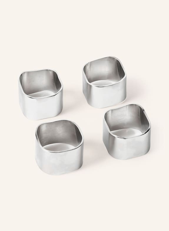 Westwing Collection 4er-Set Serviettenringe NORDIC VANILLA SILBER