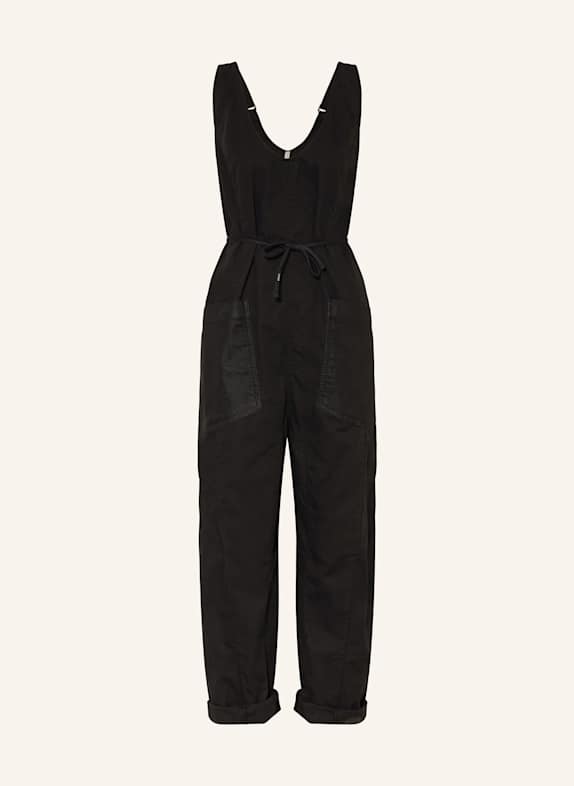 10DAYS Jumpsuit mit Leinen SCHWARZ