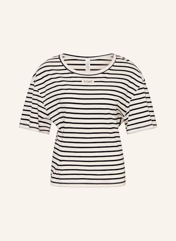 10DAYS T-Shirt SCHWARZ/ ECRU