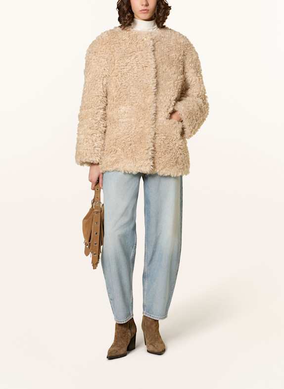 maje Kunstfell-Mantel BEIGE
