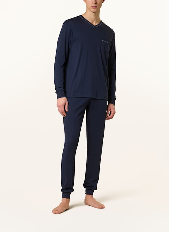 mey Pyjamas serie PURE NIGHT MÖRKBLÅ