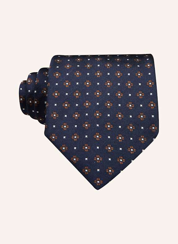 ZEGNA Krawatte DUNKELBLAU/ BRAUN