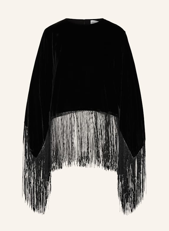 MALINA CATHLIN velvet blouse shirt BLACK