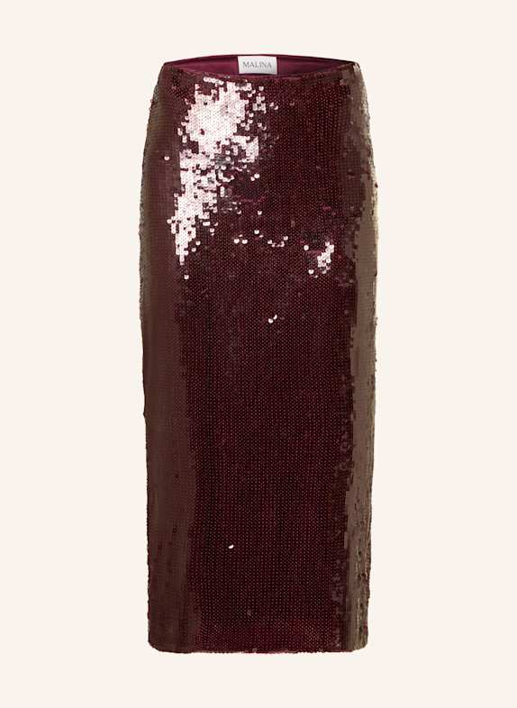 MALINA CLARISSE skirt with sequins DARK RED