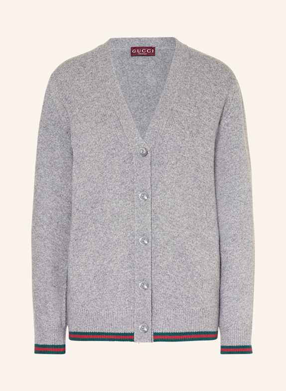 GUCCI Strickjacke mit Cashmere GRAU