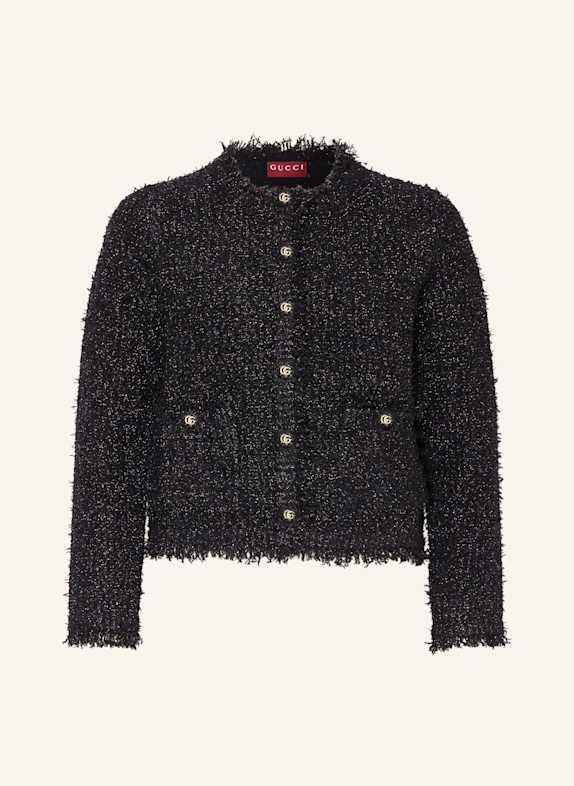 GUCCI Strickjacke mit Glitzergarn SCHWARZ