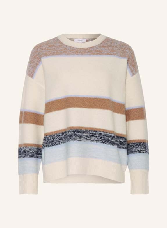 REISS Pullover CREME/ COGNAC/ HELLBLAU