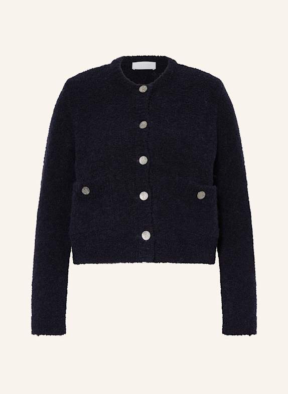 Rich & Royal Strickjacke aus Bouclé DUNKELBLAU