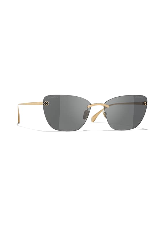 CHANEL Katzenaugenförmige Sonnenbrille C395S4 - GOLD/ DUNKELGRAU