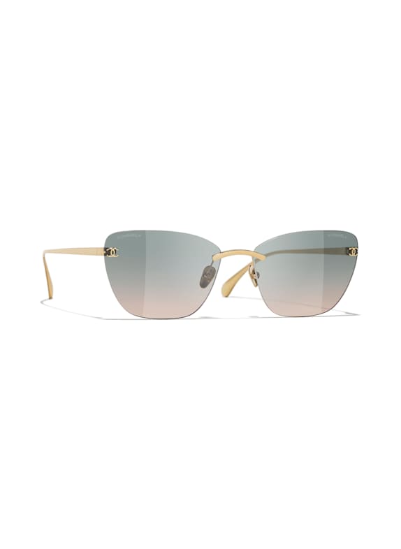 CHANEL Katzenaugenförmige Sonnenbrille C395S3 - GOLD/ BLAUGRAU