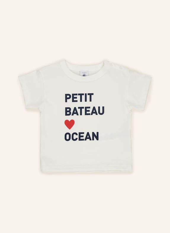 PETIT BATEAU T-Shirt WEISS/ DUNKELBLAU/ ROT
