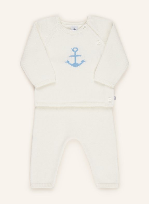 PETIT BATEAU Set: Pullover und Strickhose ECRU