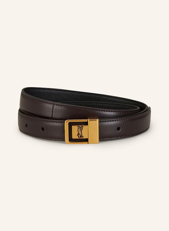 SAINT LAURENT Ledergürtel LA 66 BRAUN/ DUNKELBRAUN