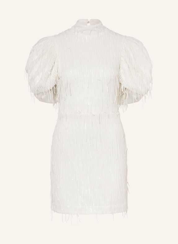 ROTATE Cocktailkleid mit Cut-out und Pailletten WEISS