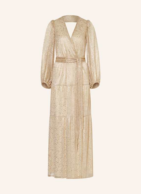 ba&sh Kleid CALA in Wickeloptik mit Cut-out GOLD