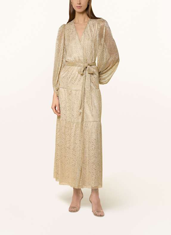 ba&sh Kleid CALA in Wickeloptik mit Cut-out GOLD
