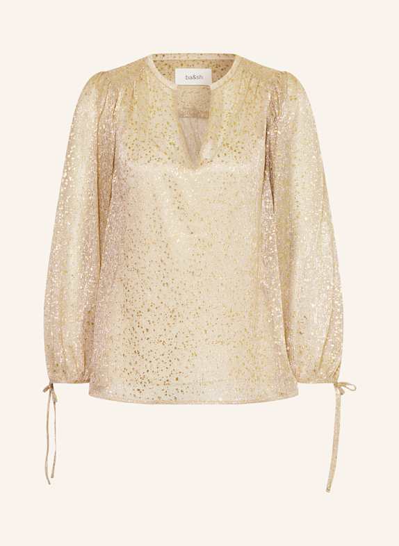 ba&sh Blusenshirt CURTIS mit Glitzergarn und 3/4-Arm GOLD