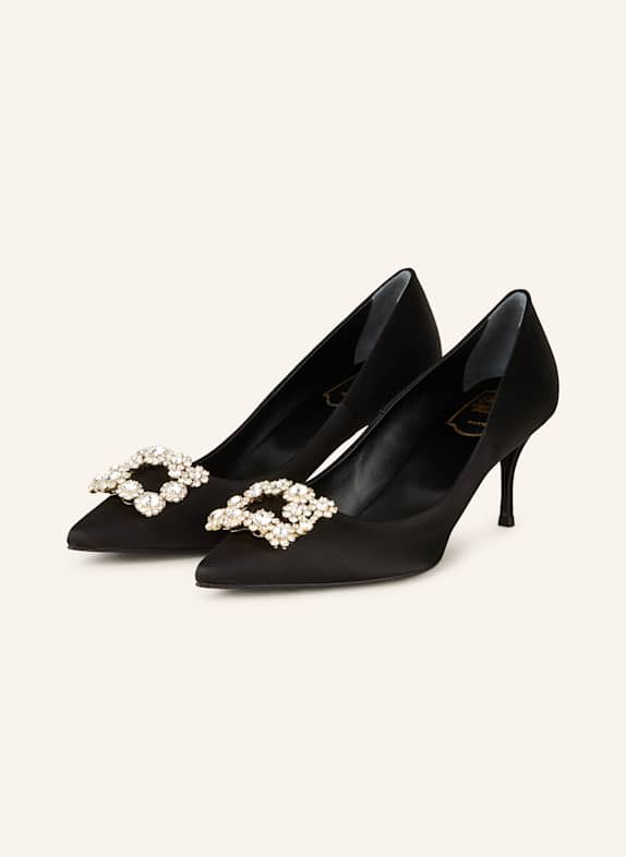 Roger Vivier Pumps EFFLORESCENCE mit Schmucksteinen SCHWARZ
