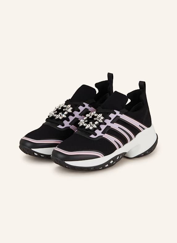 Roger Vivier Sneaker VIV' RUN mit Schmucksteinen SCHWARZ/ HELLROSA