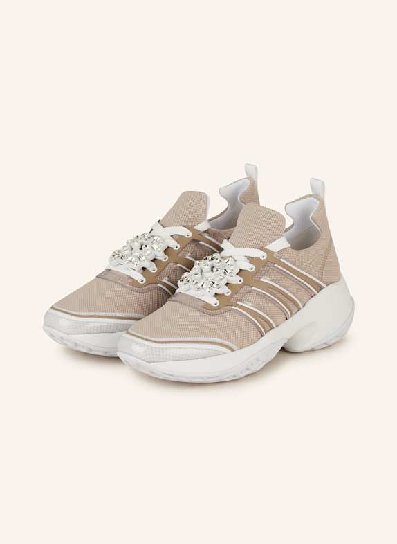 Roger Vivier Sneaker VIV' RUN mit Schmucksteinen CREME