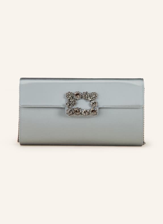 Roger Vivier Clutch mit Schmucksteinen GRAU