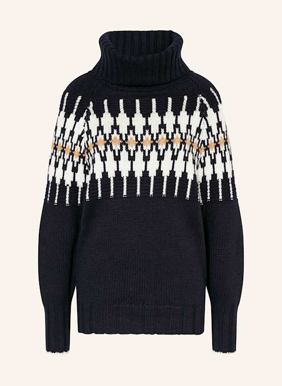 REISS Turtleneck sweater WHITE/ DARK BLUE/ BEIGE