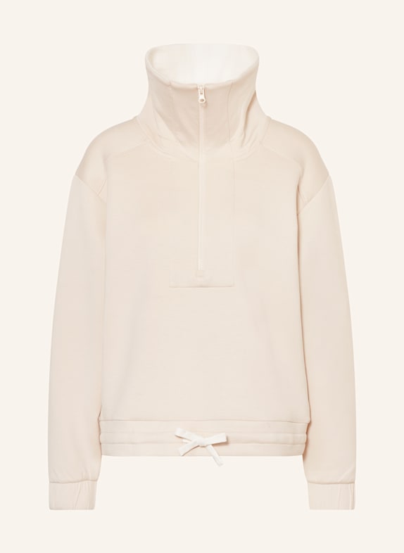 REISS Girls Velour Patch Pocket Hoodie CREAM