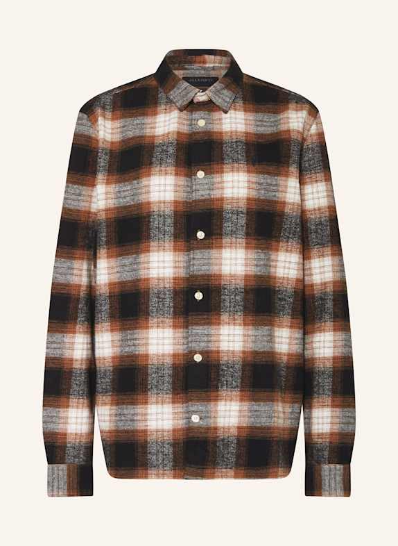 ALLSAINTS Flanellhemd MERCY Relaxed Fit SCHWARZ/ COGNAC/ ECRU