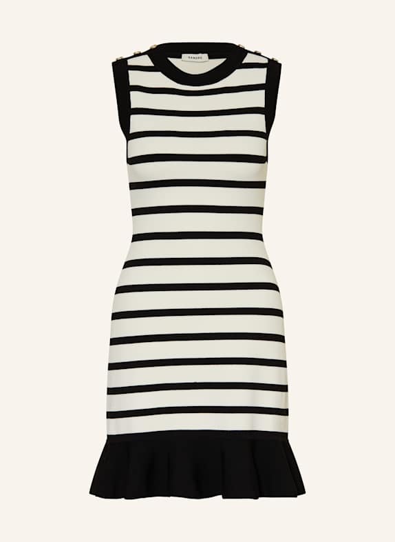 SANDRO Strickkleid WEISS/ SCHWARZ