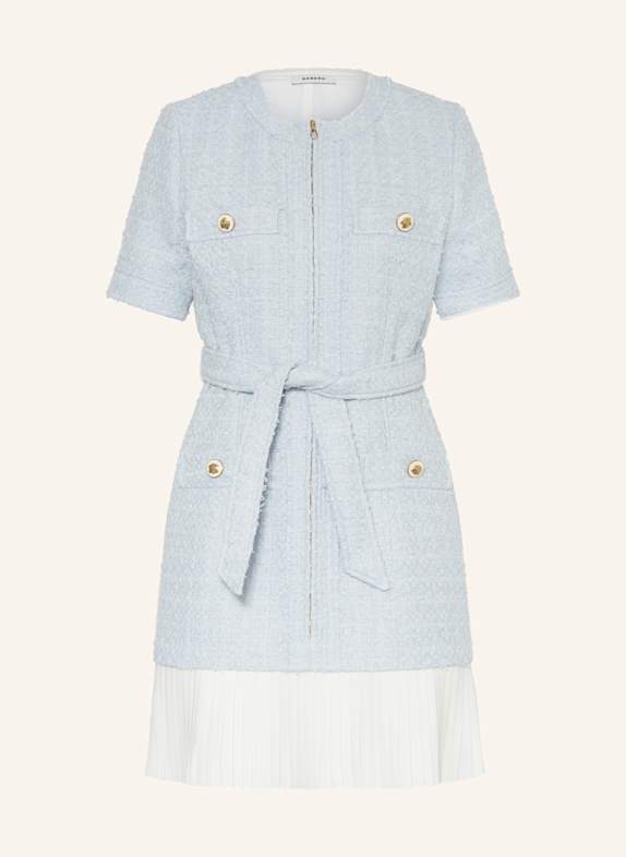 SANDRO Tweed-Kleid HELLBLAU