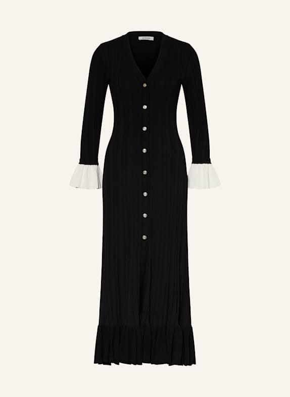 SANDRO Strickkleid SCHWARZ/ WEISS