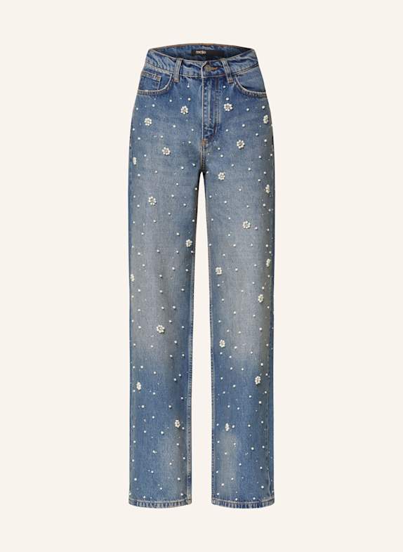 maje Jeans mit Schmucksteinen und Schmuckperlen 0201 BLUE