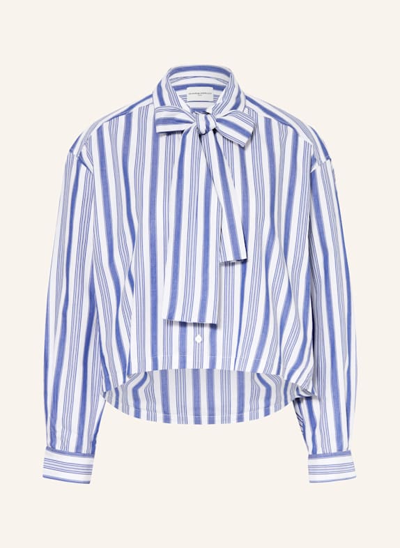 CLAUDIE PIERLOT Hemdbluse mit Bindedetail WEISS/ BLAU