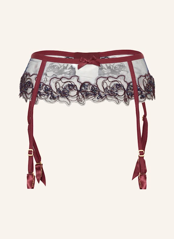 Agent Provocateur Strumpfhalter LINDIE mit Schmucksteinen DUNKELROT/ DUNKELBLAU