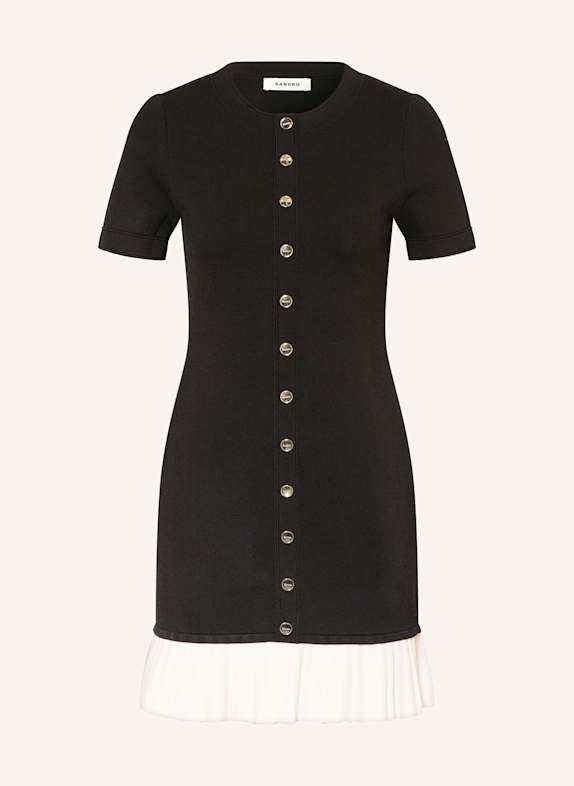 SANDRO Kleid SCHWARZ/ ECRU