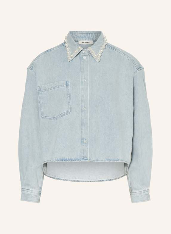 SANDRO Hemdbluse in Jeansoptik HELLBLAU