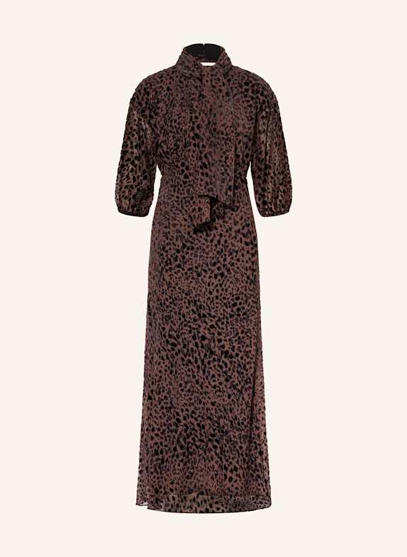 ba&sh Schluppenkleid DUNY mit Cut-out und 3/4-Arm DUNKELROT/ SCHWARZ