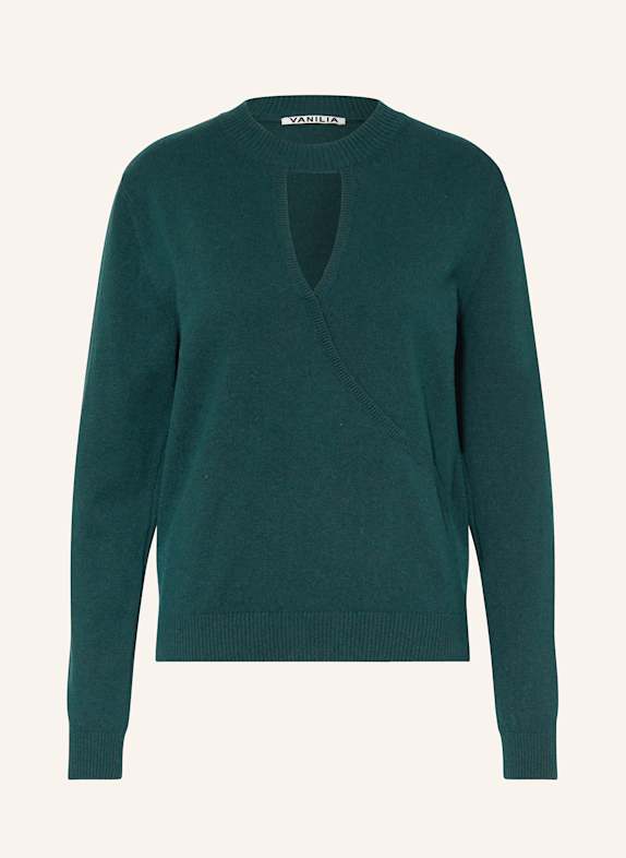 VANILIA Pullover mit Cut-out DUNKELGRÜN