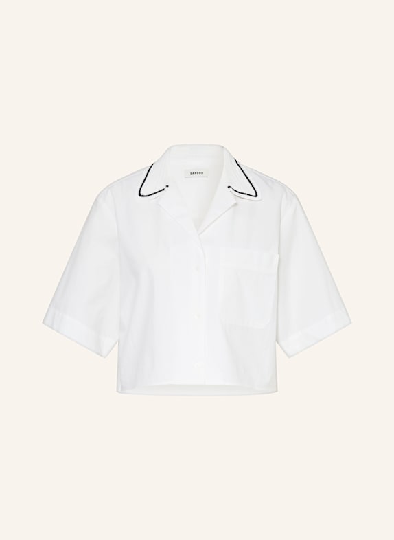 SANDRO Cropped-Hemdbluse WEISS