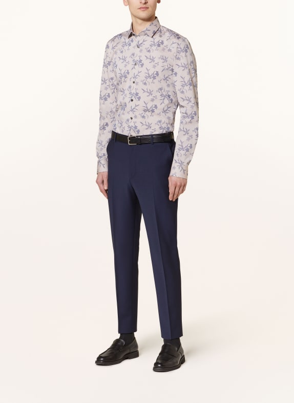 OLYMP Hemd No. Six super slim TAUPE / BLAU