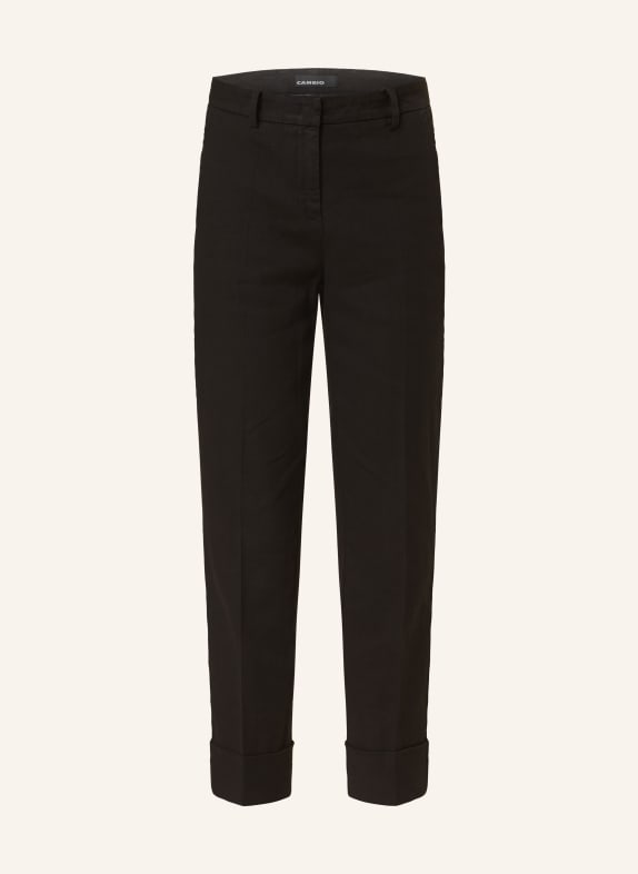 CAMBIO 7/8 pants KRYSTAL with linen BLACK