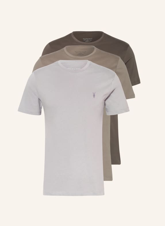 ALLSAINTS 3-pack T-shirts TONIC LIGHT GRAY/ DARK GRAY/ TAUPE