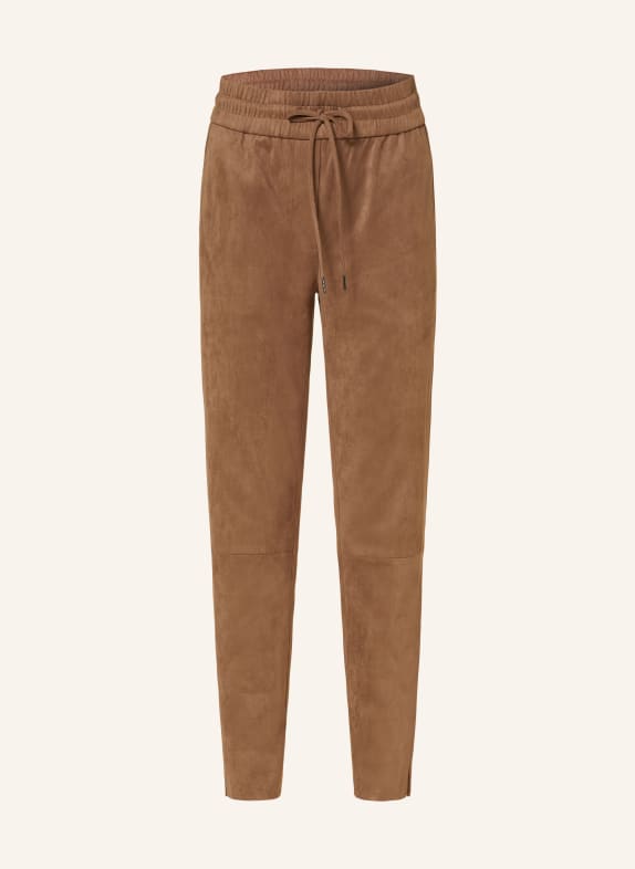 Juvia 7/8 trousers in leather look BROWN