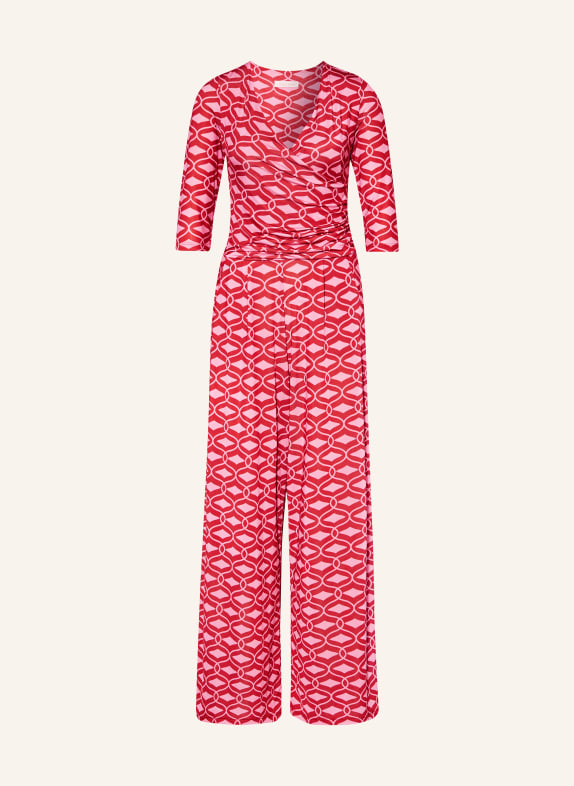 marivie Jersey jumpsuit JUMP IN! with 3/4 sleeves PINK/ RED