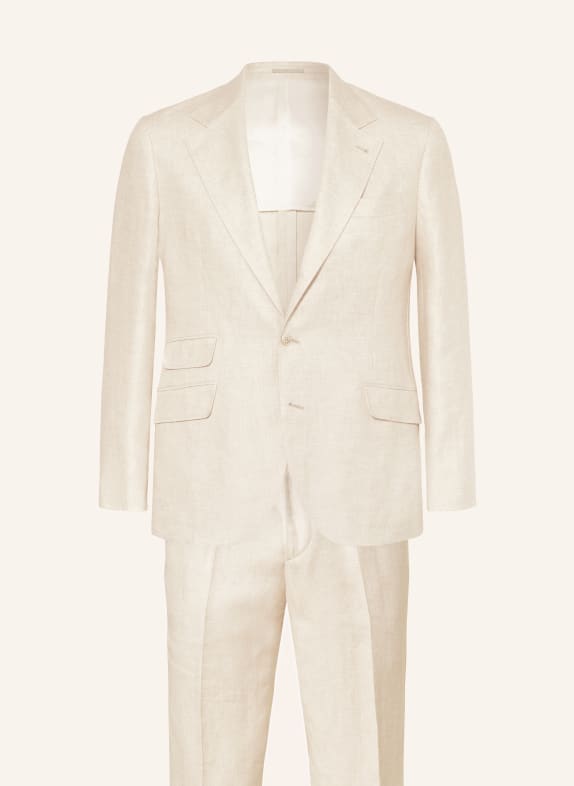 BRUNELLO CUCINELLI Suit slim fit with linen BEIGE