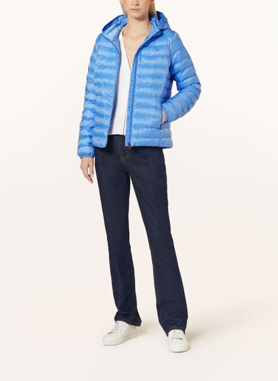 TOMMY HILFIGER Quilted jacket with detachable hood LIGHT BLUE